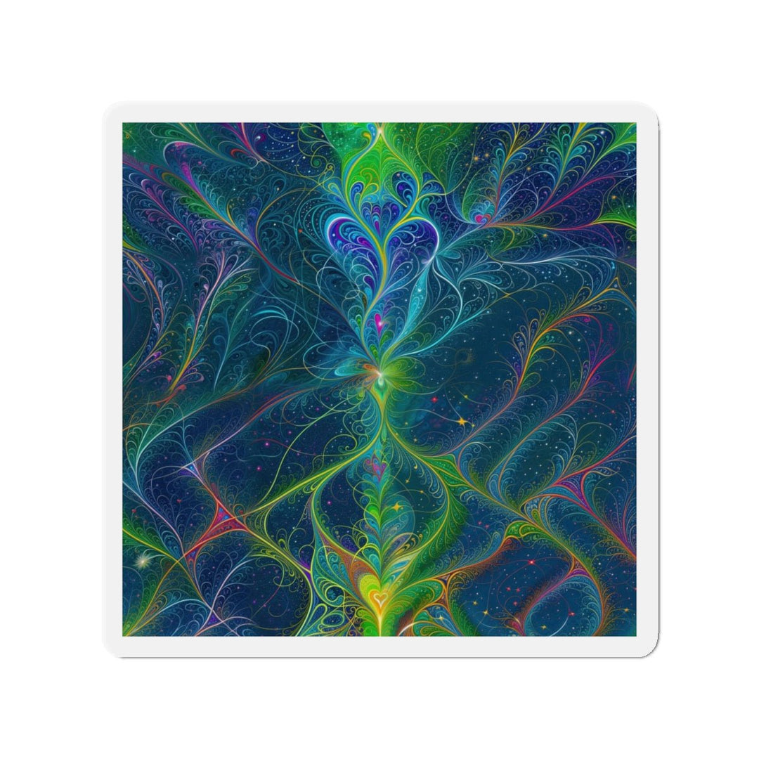 Vibrant Fractal Blossom - Die-cut Magnet - Home Decor - g(0D·IO) - 5" x 5" - Die-Cut - 1 pc