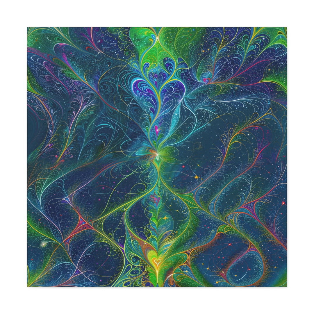 Vibrant Fractal Blossom - Matte Canvas Print 1.25" - Canvas - g(0D·IO) - 36" x 36" - 1.25" -