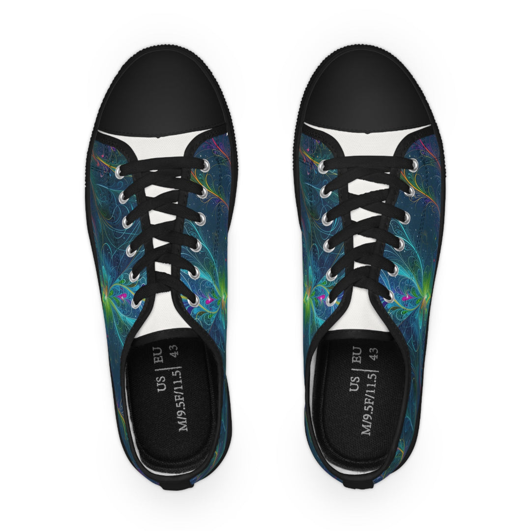 Vibrant Fractal Blossom - Men's Lowtop Sneakers - Shoes - g(0D·IO) - US 5 - Black sole -