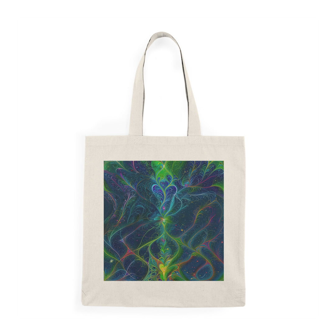 Vibrant Fractal Blossom - Natural Tote Bag - Bags - g(0D·IO) - 15" x 16" - Natural -