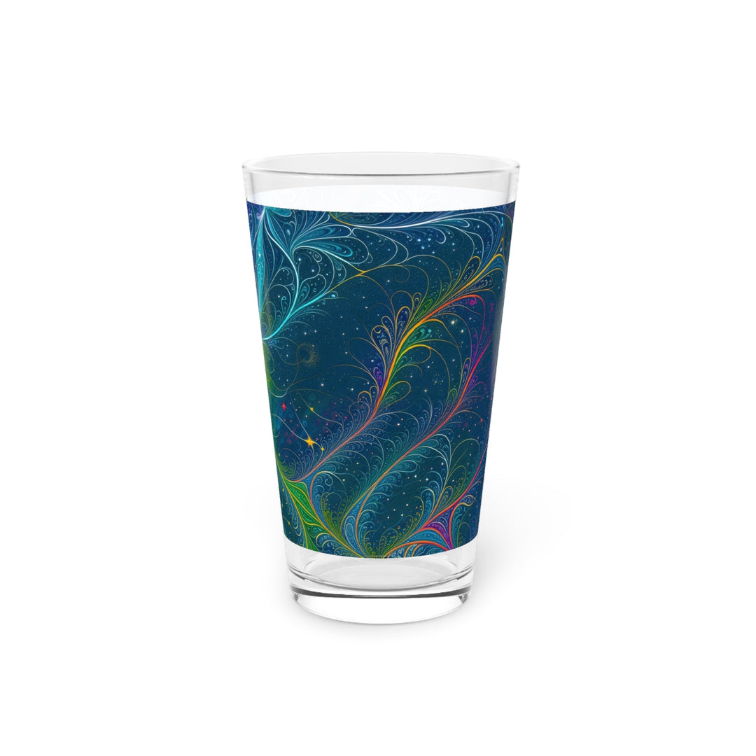 Vibrant Fractal Blossom - Pint Glass - Mug - g(0D·IO) - 16oz - -