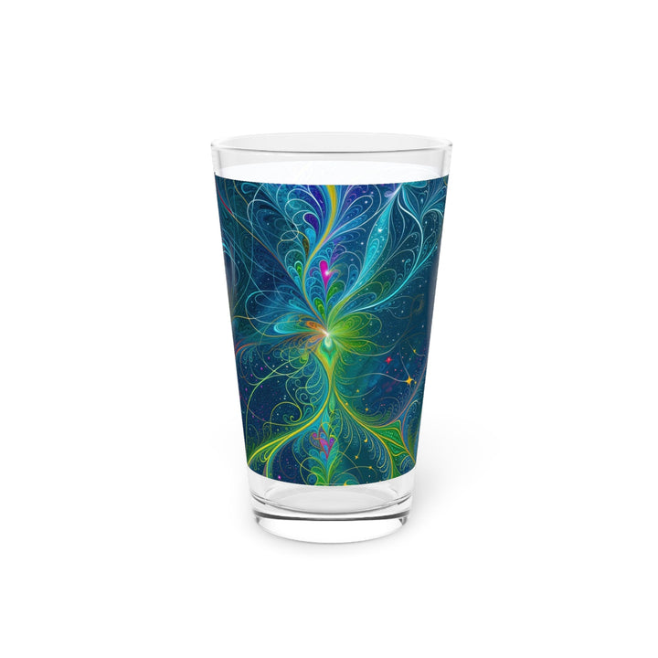 Vibrant Fractal Blossom - Pint Glass - Mug - g(0D·IO) - 16oz - -