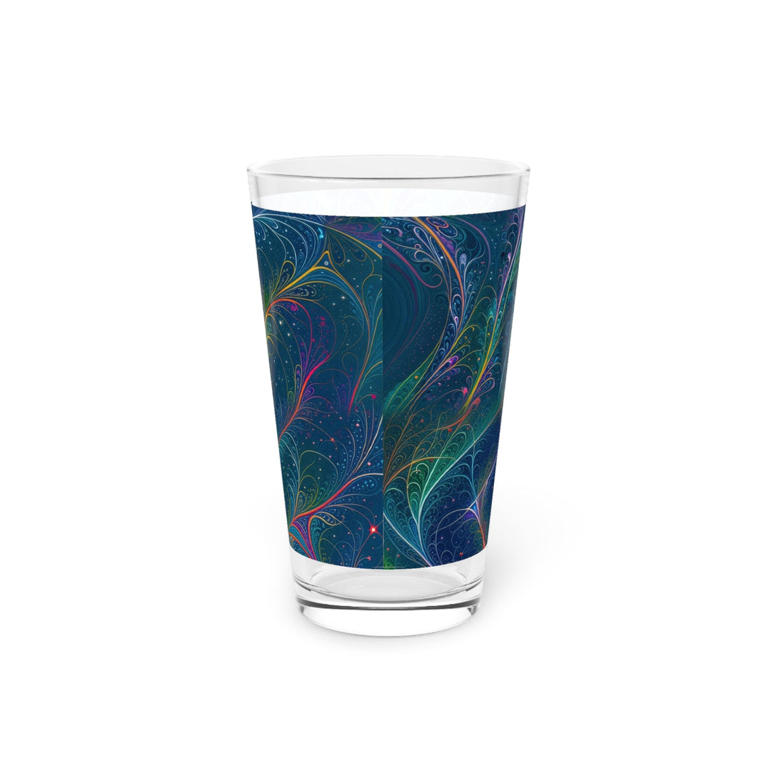 Vibrant Fractal Blossom - Pint Glass - Mug - g(0D·IO) - 16oz - -