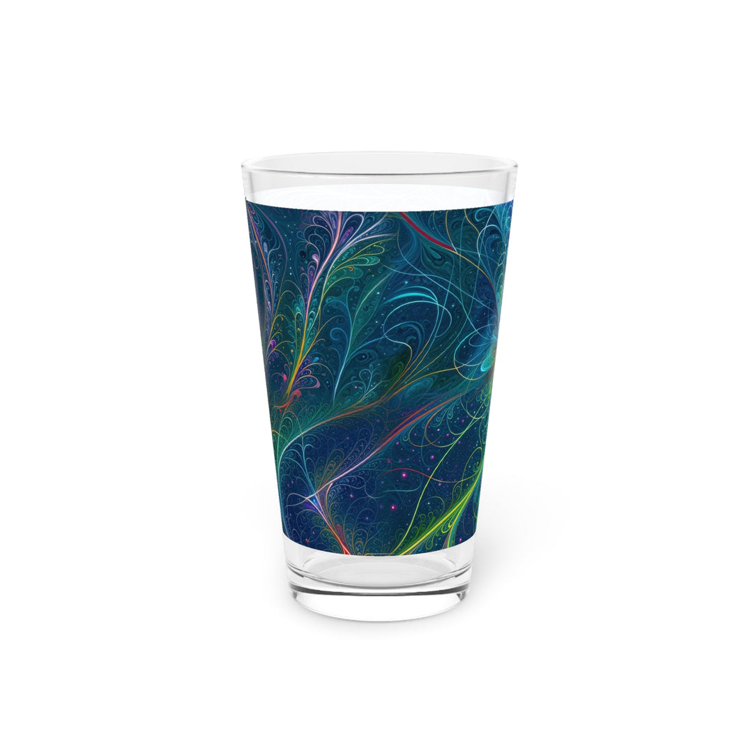 Vibrant Fractal Blossom - Pint Glass - Mug - g(0D·IO) - 16oz - -