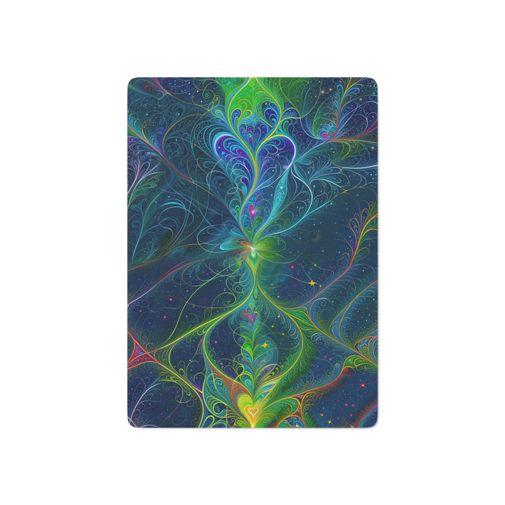 Vibrant Fractal Blossom - Poker Cards - Paper products - g(0D·IO) - 2.47" x 3.47" - White - Semi Glossy