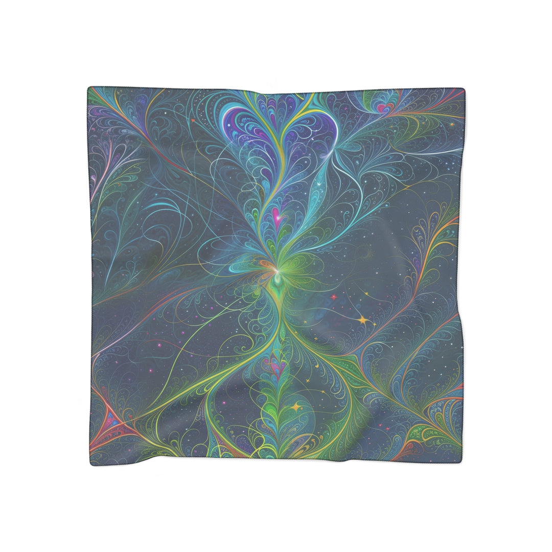 Vibrant Fractal Blossom - Poly Scarf - Accessories - g(0D·IO) - Poly voile - 50" × 50" -