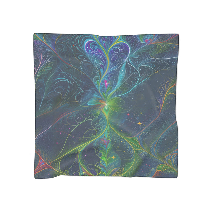 Vibrant Fractal Blossom - Poly Scarf - Accessories - g(0D·IO) - Poly chiffon - 25" × 25" -