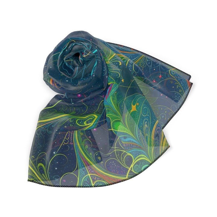 Vibrant Fractal Blossom - Poly Scarf - Accessories - g(0D·IO) - Poly chiffon - 50" × 50" -