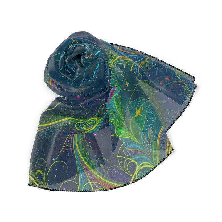 Vibrant Fractal Blossom - Poly Scarf - Accessories - g(0D·IO) - Poly chiffon - 50" × 50" -