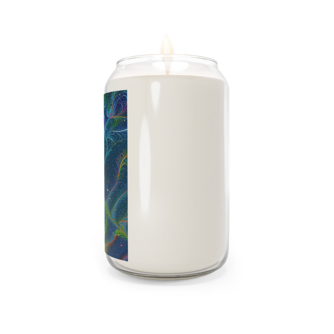 Vibrant Fractal Blossom - Scented Candle - Home Decor - g(0D·IO) - Vanilla Bean - 13.75oz -