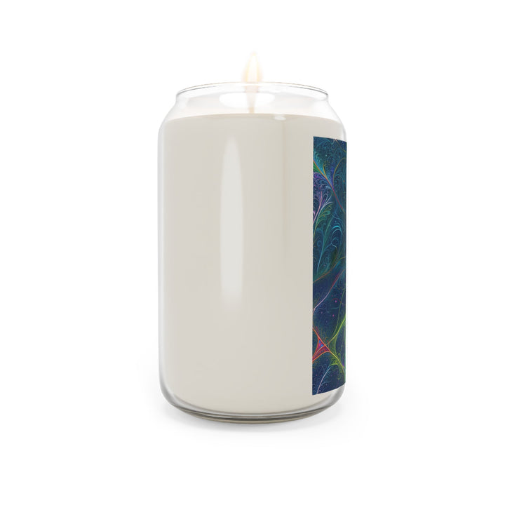 Vibrant Fractal Blossom - Scented Candle - Home Decor - g(0D·IO) - Vanilla Bean - 13.75oz -