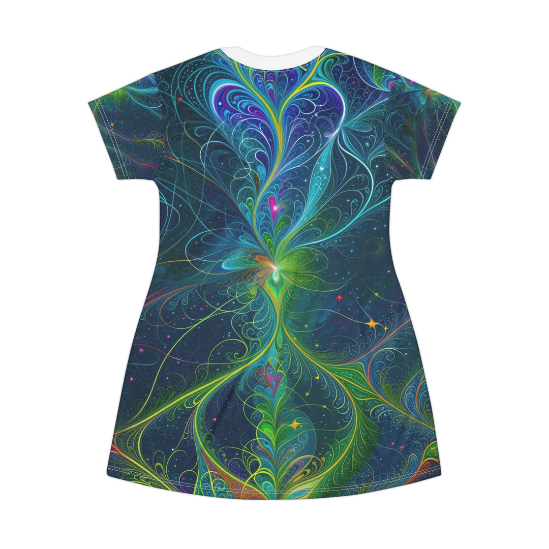 Vibrant Fractal Blossom - T-Shirt Dress - All Over Prints - g(0D·IO) - XS - -