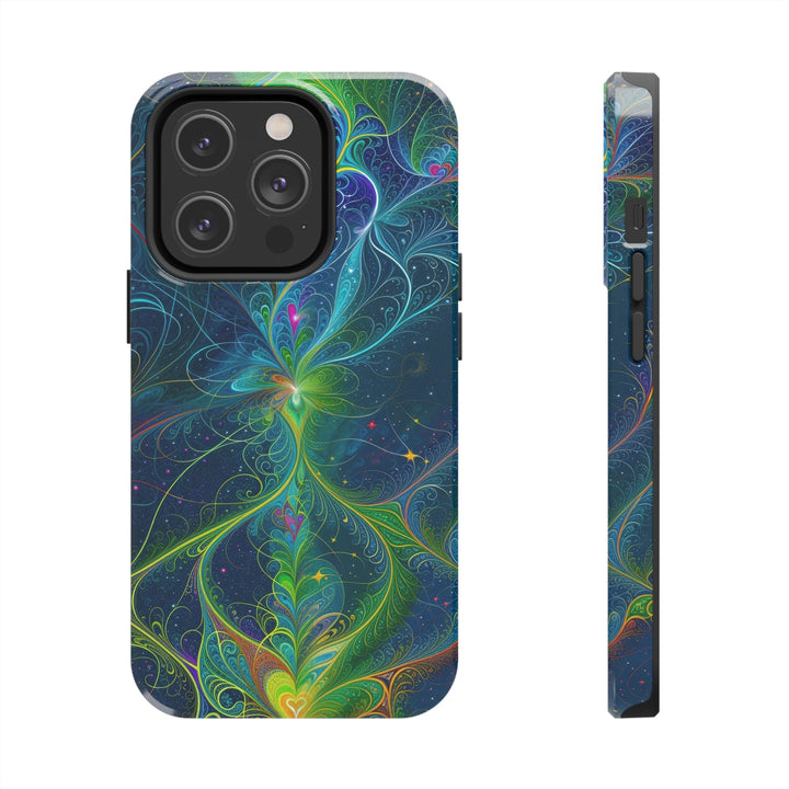 Vibrant Fractal Blossom - Tough Phone Case - Phone Case - g(0D·IO) - iPhone 14 Pro - -