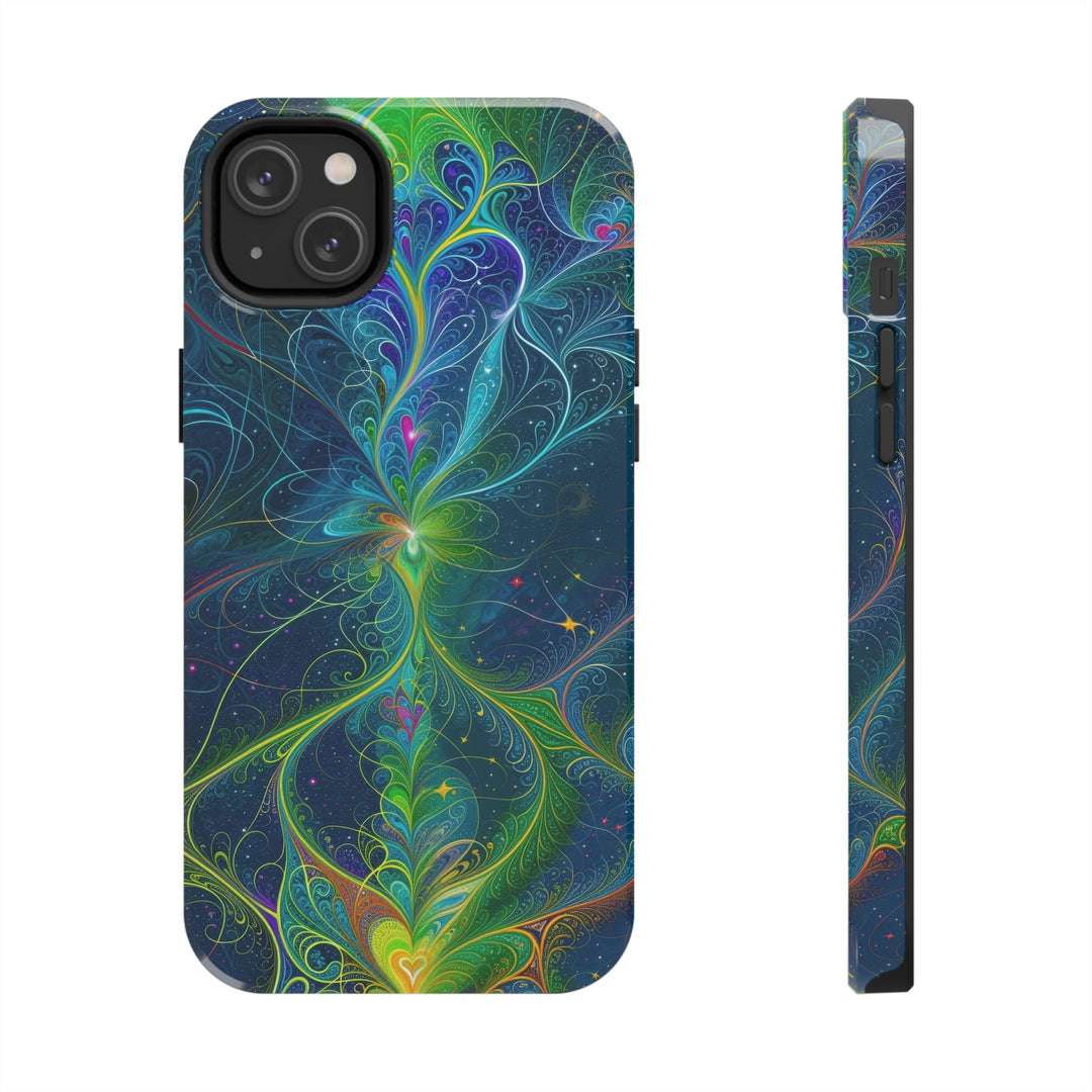 Vibrant Fractal Blossom - Tough Phone Case - Phone Case - g(0D·IO) - iPhone 14 Plus - -