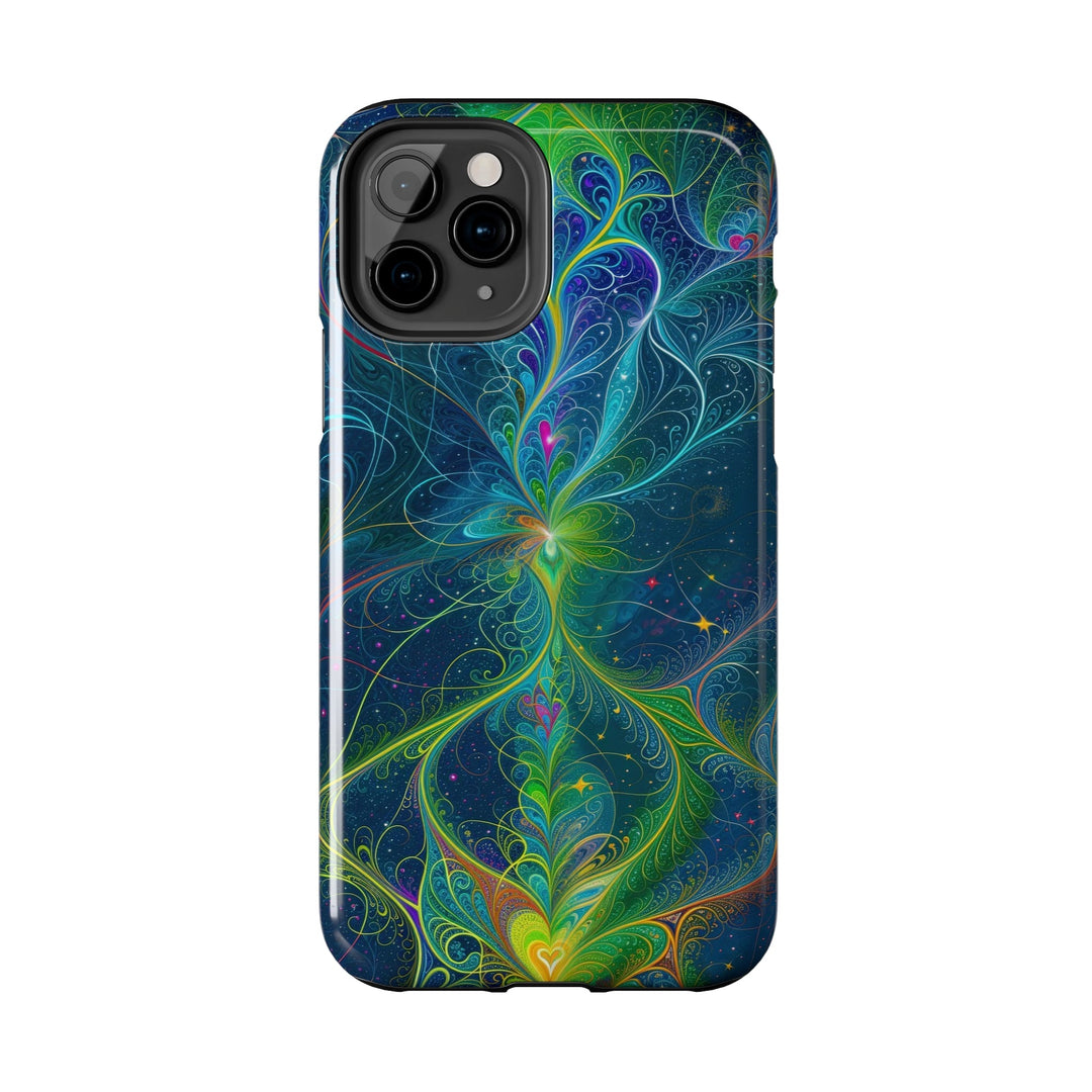 Vibrant Fractal Blossom - Tough Phone Case - Phone Case - g(0D·IO) - iPhone 13 Mini - -