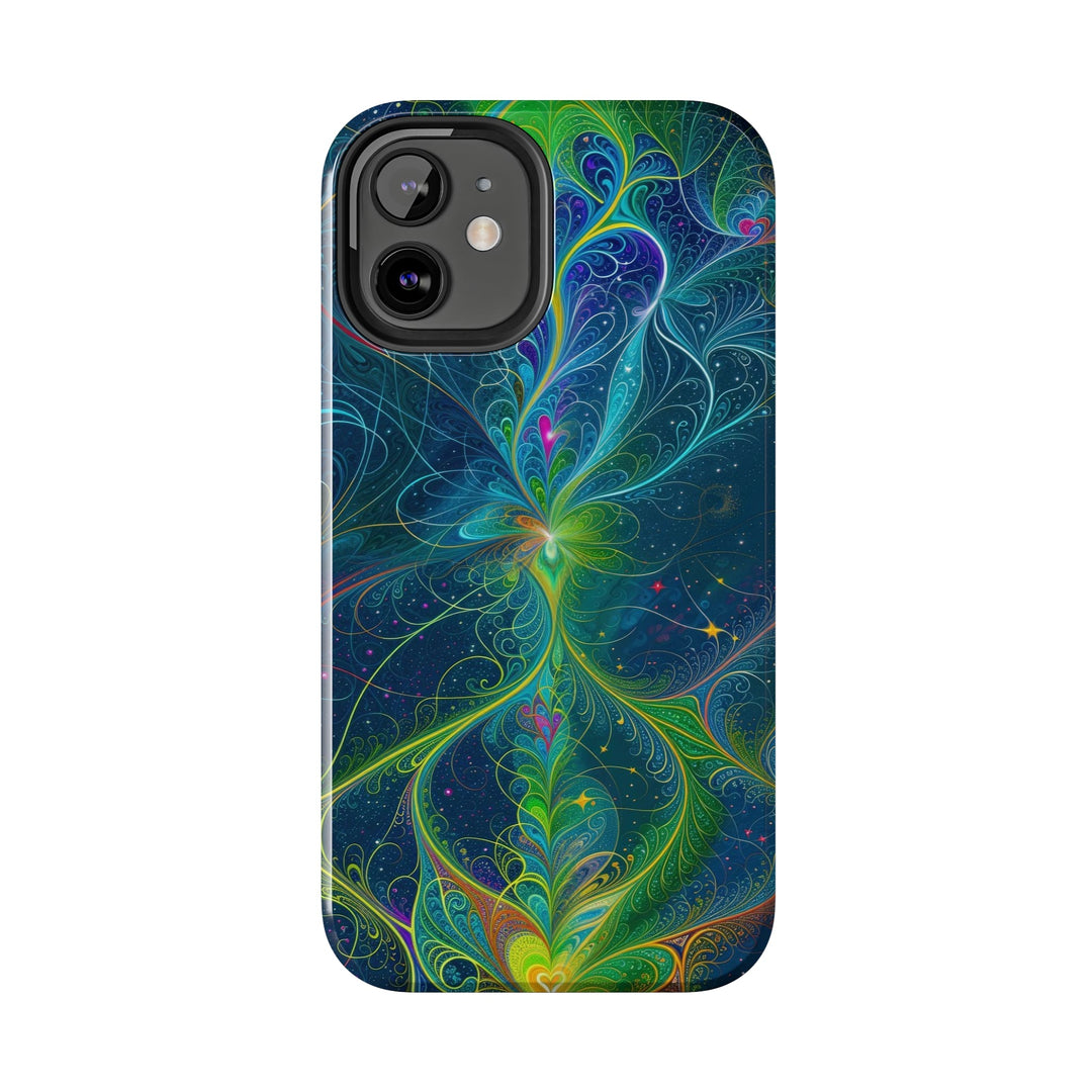 Vibrant Fractal Blossom - Tough Phone Case - Phone Case - g(0D·IO) - iPhone 13 Mini - -