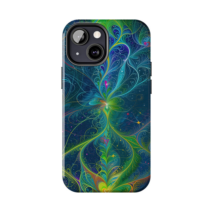 Vibrant Fractal Blossom - Tough Phone Case - Phone Case - g(0D·IO) - iPhone 13 Mini - -