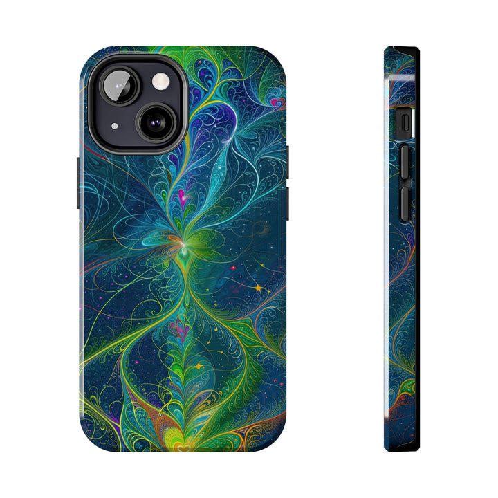 Vibrant Fractal Blossom - Tough Phone Case - Phone Case - g(0D·IO) - iPhone 13 Mini - -