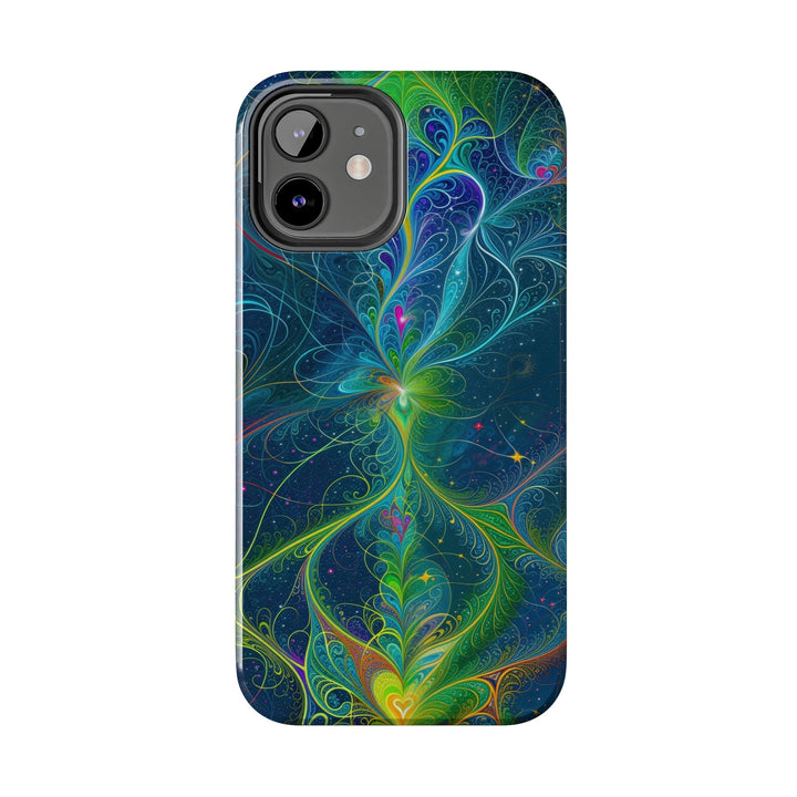 Vibrant Fractal Blossom - Tough Phone Case - Phone Case - g(0D·IO) - iPhone 13 Mini - -