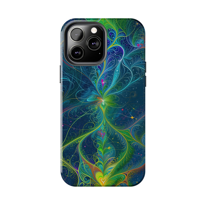 Vibrant Fractal Blossom - Tough Phone Case - Phone Case - g(0D·IO) - iPhone 13 Mini - -