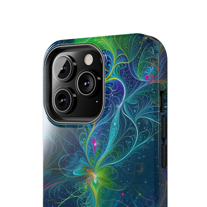 Vibrant Fractal Blossom - Tough Phone Case - Phone Case - g(0D·IO) - iPhone 13 Mini - -