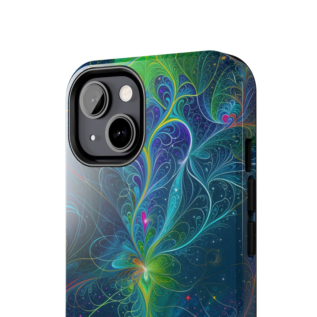 Vibrant Fractal Blossom - Tough Phone Case - Phone Case - g(0D·IO) - iPhone 13 Mini - -