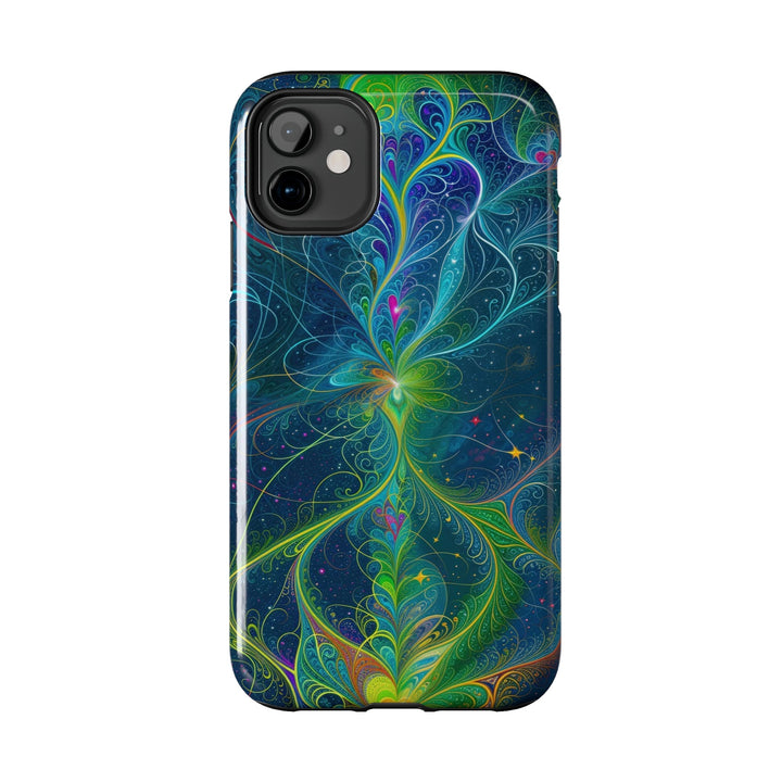 Vibrant Fractal Blossom - Tough Phone Case - Phone Case - g(0D·IO) - iPhone 13 Mini - -