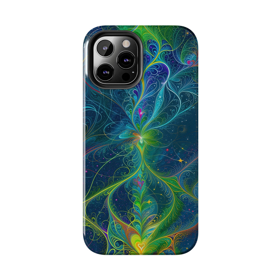 Vibrant Fractal Blossom - Tough Phone Case - Phone Case - g(0D·IO) - iPhone 13 Mini - -