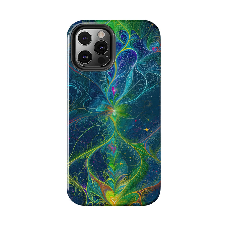 Vibrant Fractal Blossom - Tough Phone Case - Phone Case - g(0D·IO) - iPhone 13 Mini - -