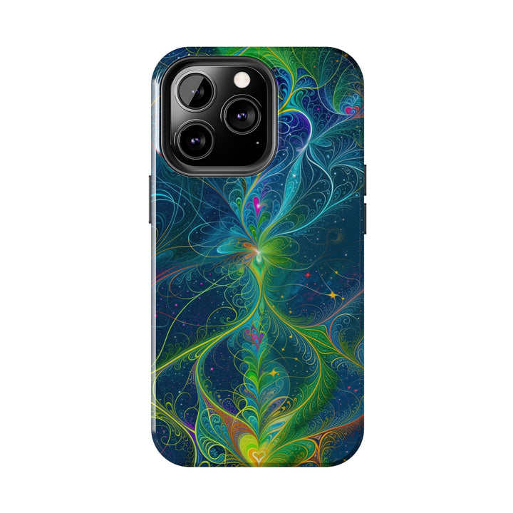 Vibrant Fractal Blossom - Tough Phone Case - Phone Case - g(0D·IO) - iPhone 13 Mini - -