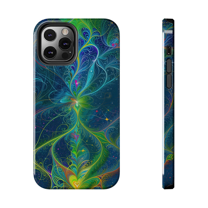 Vibrant Fractal Blossom - Tough Phone Case - Phone Case - g(0D·IO) - iPhone 12 Pro - -