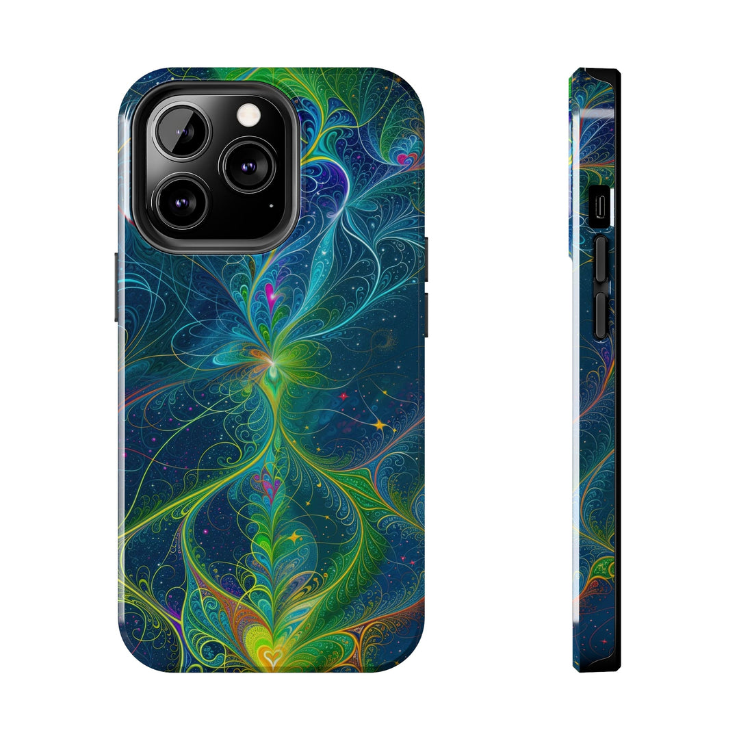 Vibrant Fractal Blossom - Tough Phone Case - Phone Case - g(0D·IO) - iPhone 13 Pro - -