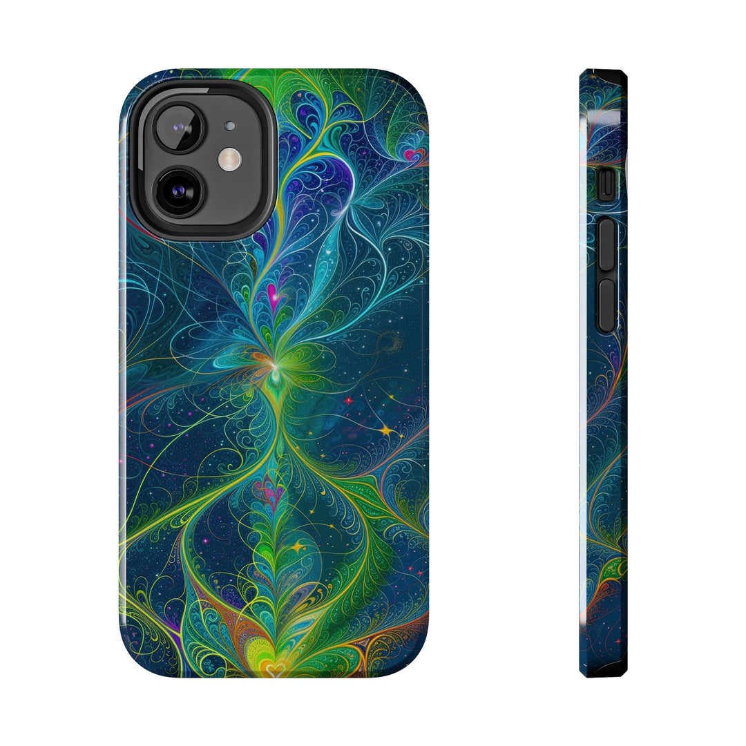 Vibrant Fractal Blossom - Tough Phone Case - Phone Case - g(0D·IO) - iPhone 12 Mini - -