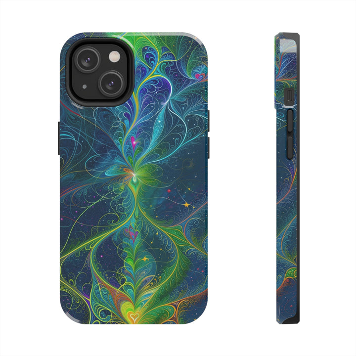 Vibrant Fractal Blossom - Tough Phone Case - Phone Case - g(0D·IO) - iPhone 14 - -