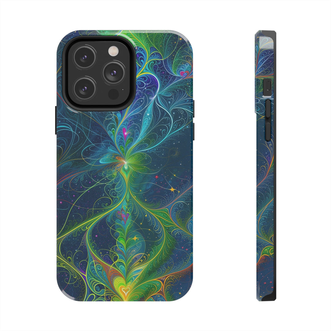 Vibrant Fractal Blossom - Tough Phone Case - Phone Case - g(0D·IO) - iPhone 14 Pro Max - -