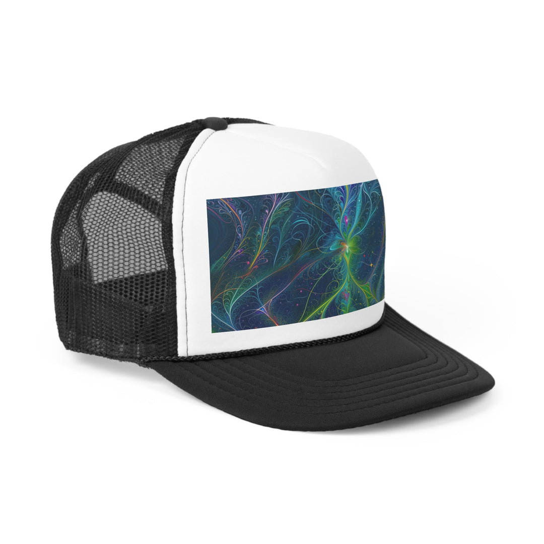 Vibrant Fractal Blossom - Trucker Hat - Hats - g(0D·IO) - Pink - One size -