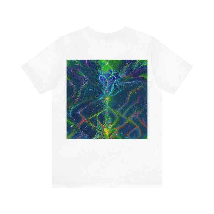 Vibrant Fractal Blossom - Unisex Jersey Short Sleeve Tee - T-Shirt - g(0D·IO) - Black - S -