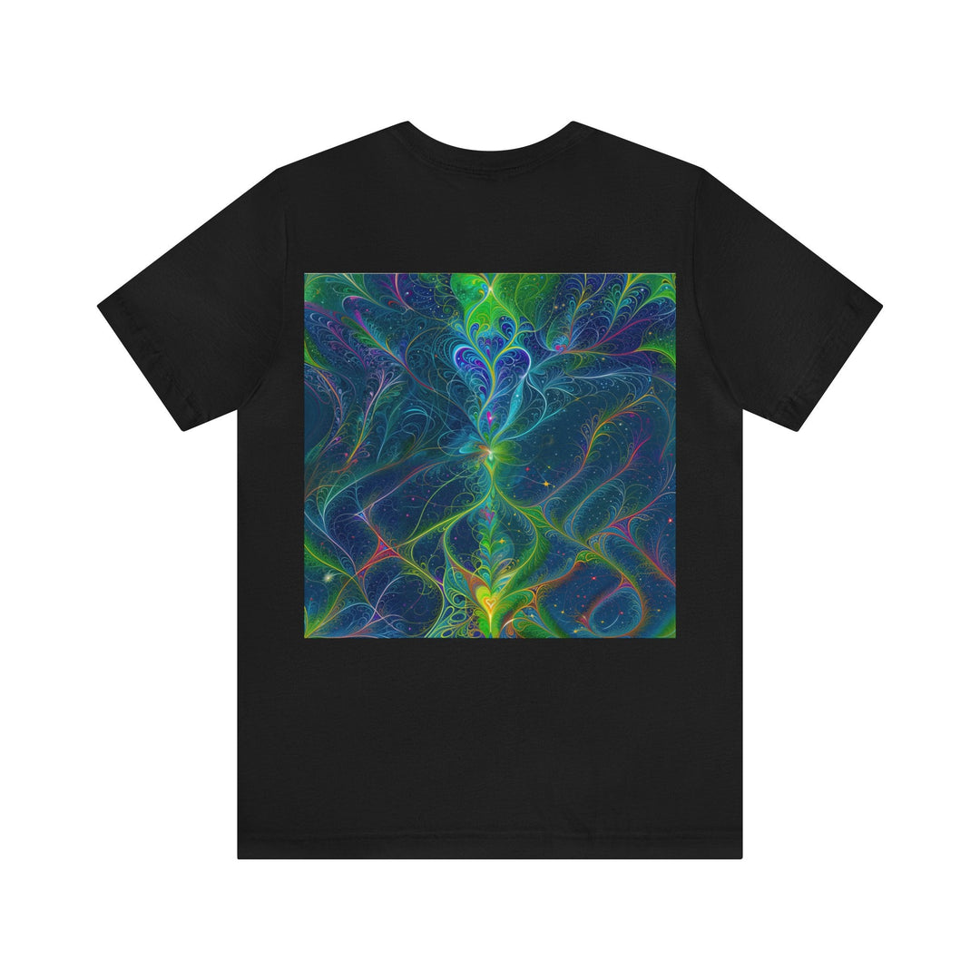 Vibrant Fractal Blossom - Unisex Jersey Short Sleeve Tee - T-Shirt - g(0D·IO) - Black - S -