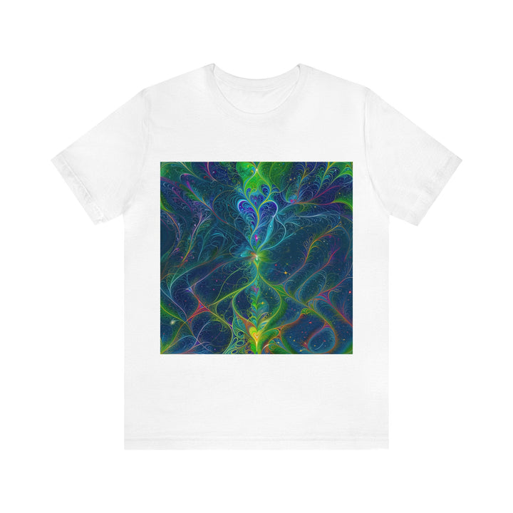 Vibrant Fractal Blossom - Unisex Jersey Short Sleeve Tee - T-Shirt - g(0D·IO) - White - S -