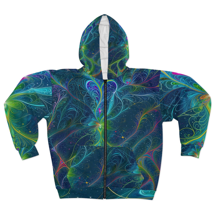 Vibrant Fractal Blossom - Unisex Zip Hoodie - All Over Prints - g(0D·IO) - XS - -