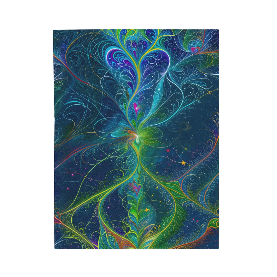 Vibrant Fractal Blossom - Velveteen Plush Blanket - All Over Prints - g(0D·IO) - 30" × 40" - -