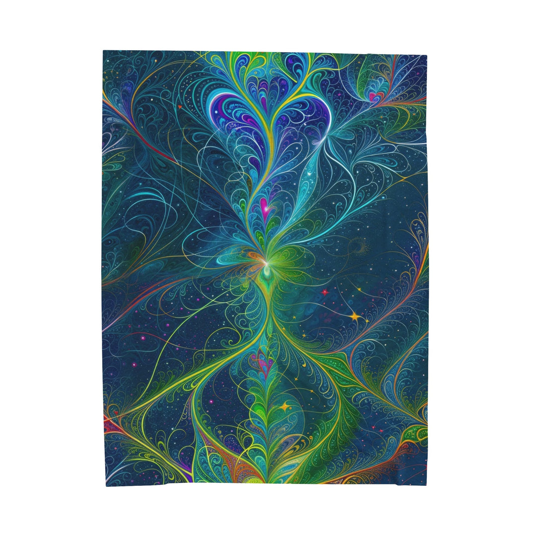 Vibrant Fractal Blossom - Velveteen Plush Blanket - All Over Prints - g(0D·IO) - 60" × 80" - -