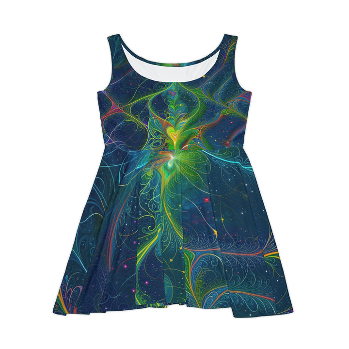 Vibrant Fractal Blossom - Women's Skater Dress - All Over Prints - g(0D·IO) - L - -