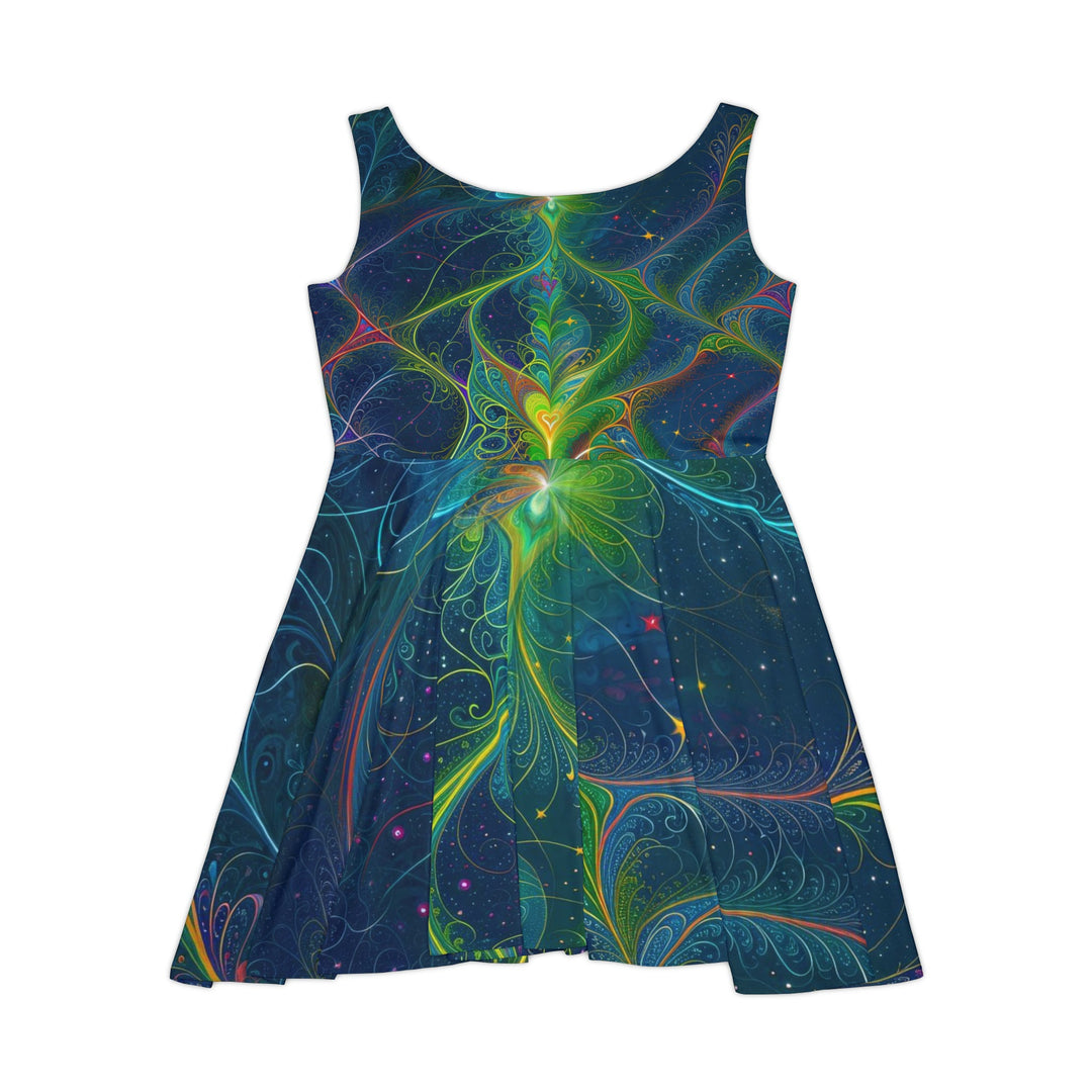 Vibrant Fractal Blossom - Women's Skater Dress - All Over Prints - g(0D·IO) - L - -