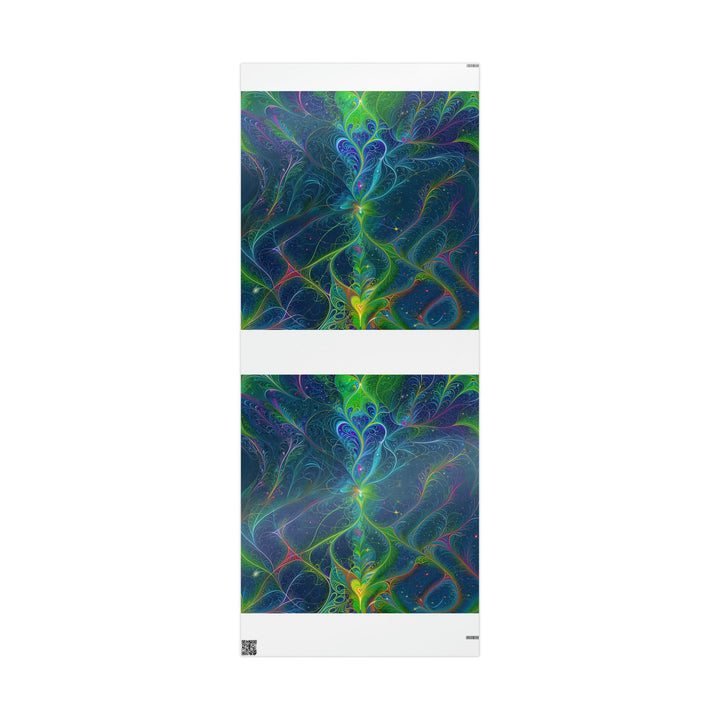 Vibrant Fractal Blossom - Wrapping Paper - Home Decor - g(0D·IO) - 30'' x 72'' - Glossy -