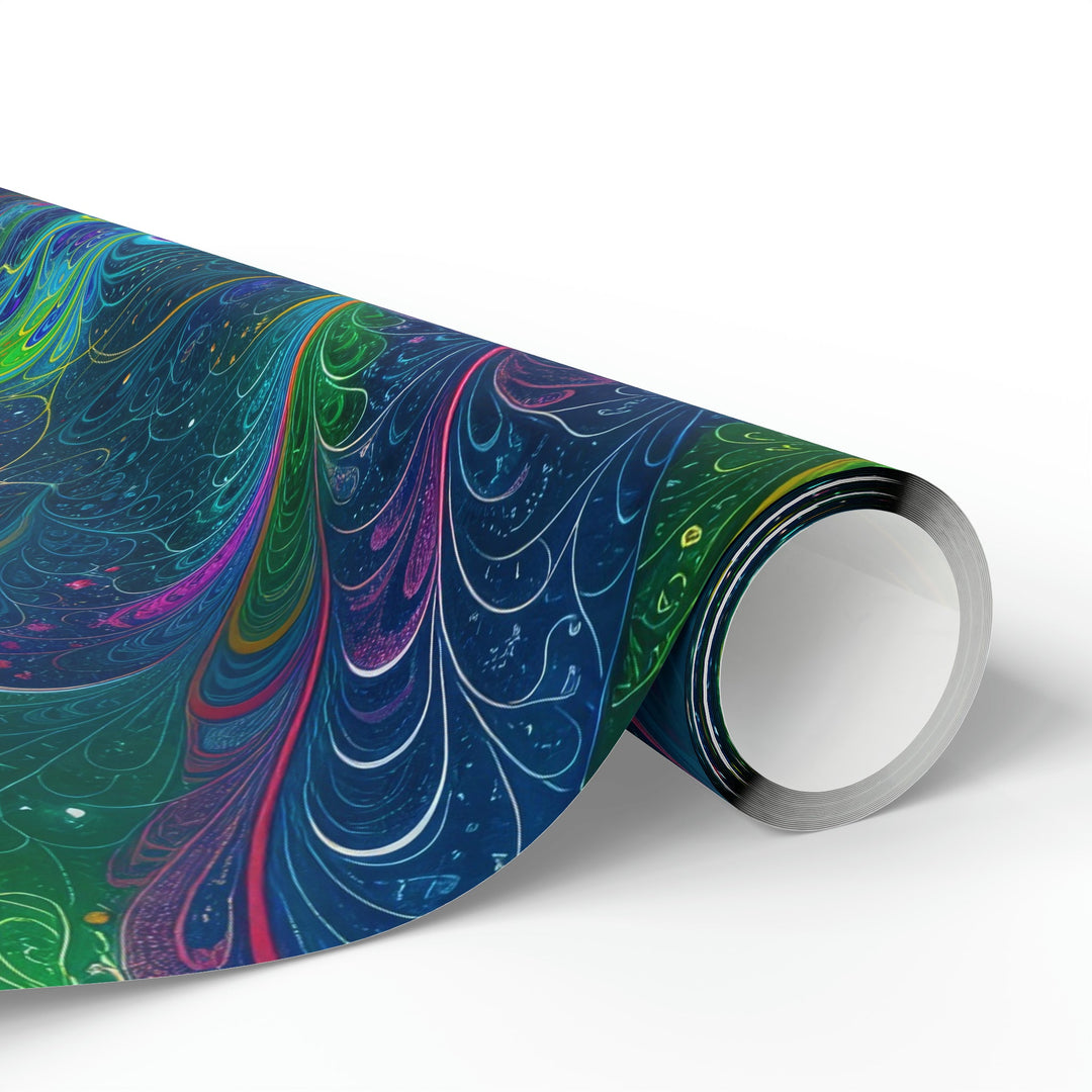 Vibrant Fractal Blossom - Wrapping Paper - Home Decor - g(0D·IO) - 30" x 180" - Matte -