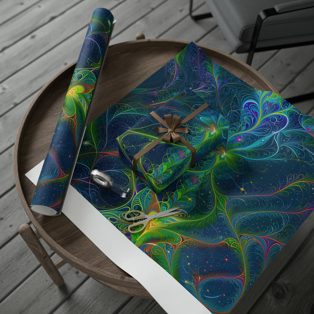 Vibrant Fractal Blossom - Wrapping Paper - Home Decor - g(0D·IO) - 30" x 180" - Matte -