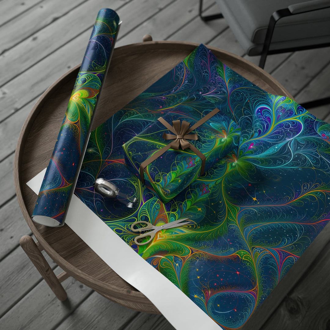 Vibrant Fractal Blossom - Wrapping Paper - Home Decor - g(0D·IO) - 30" x 180" - Matte -