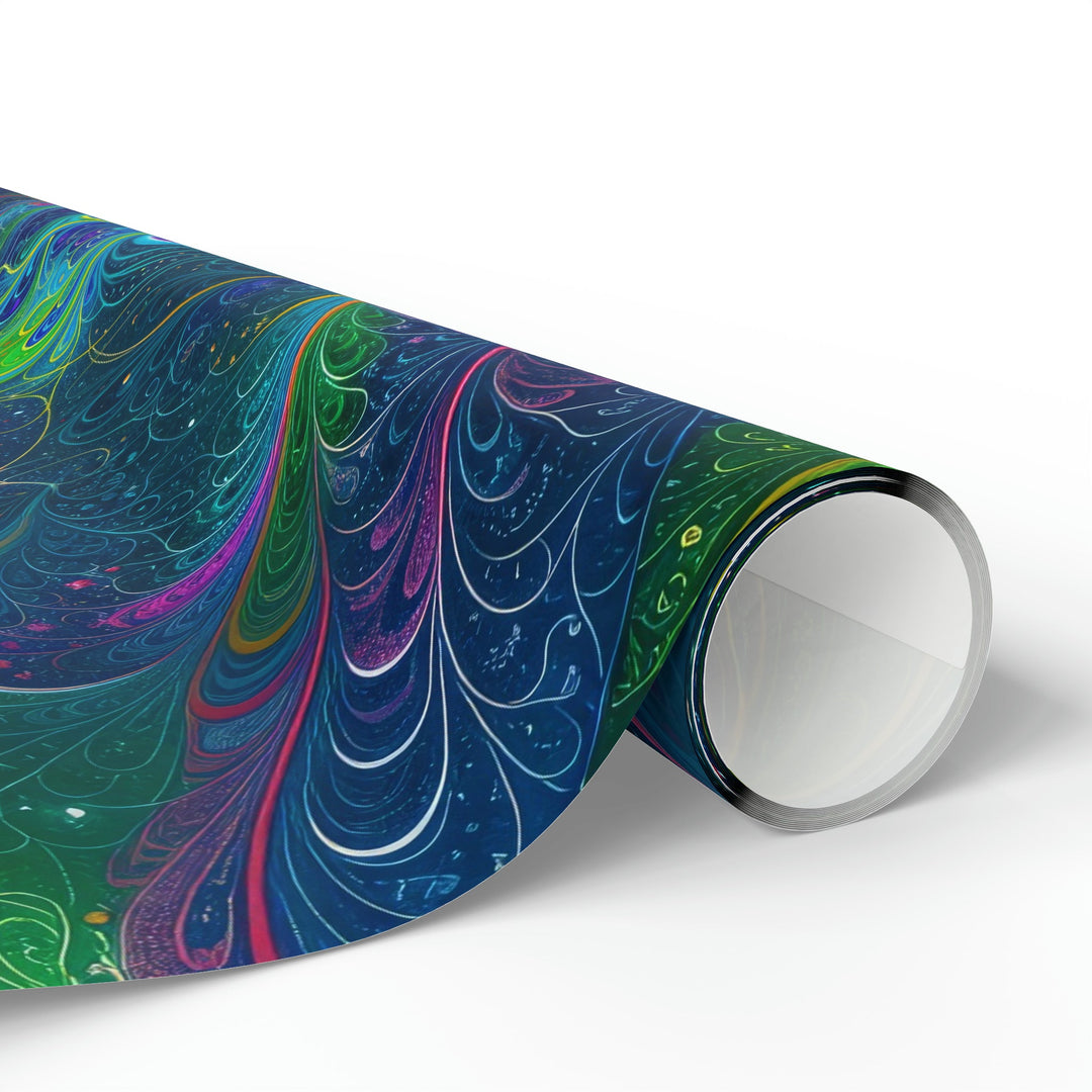 Vibrant Fractal Blossom - Wrapping Paper - Home Decor - g(0D·IO) - 30" x 180" - Matte -