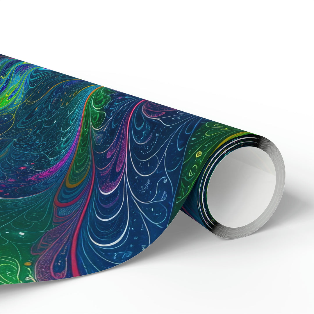 Vibrant Fractal Blossom - Wrapping Paper - Home Decor - g(0D·IO) - 30" x 180" - Matte -